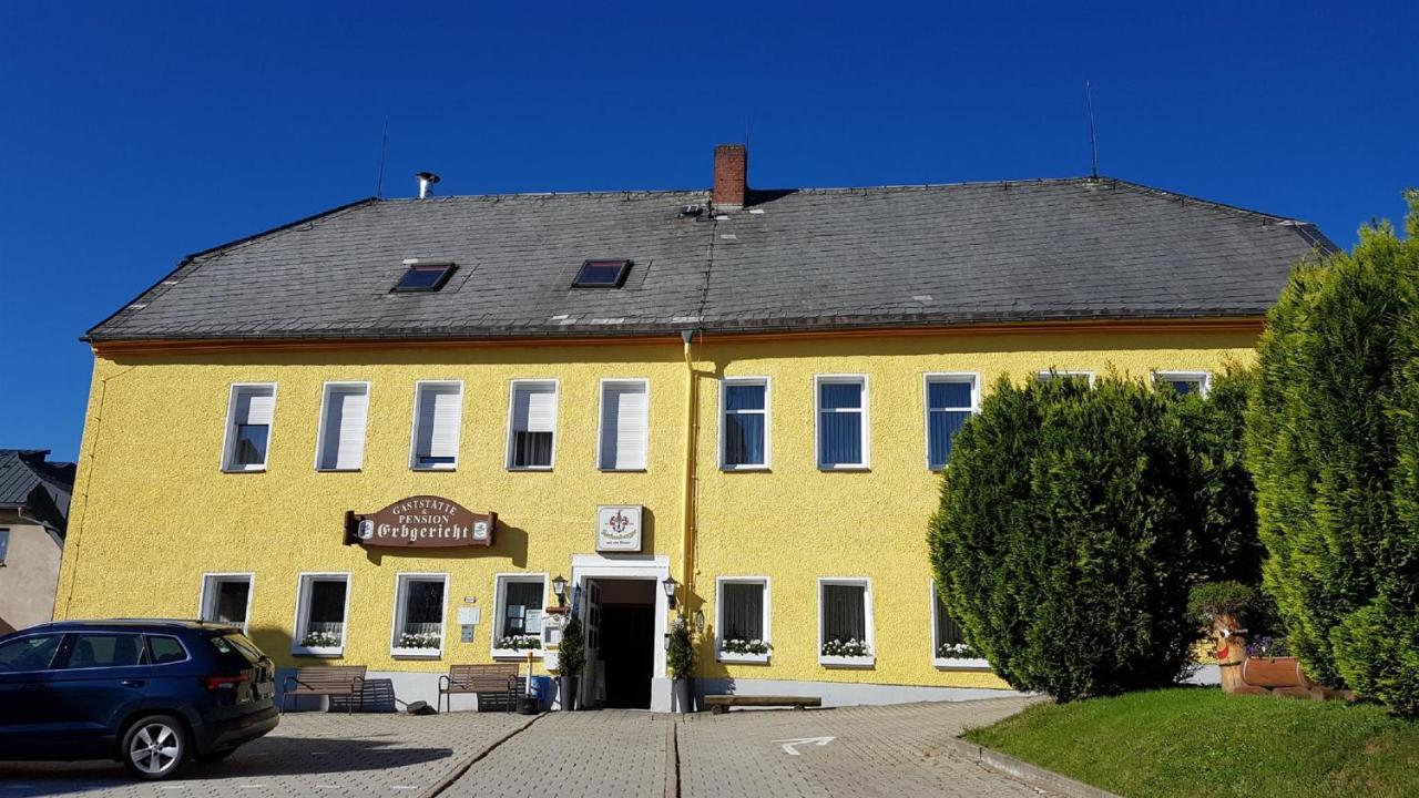 Pension & Gasthof Erbgericht Hoehenlage 850M Marienberg Exteriér fotografie